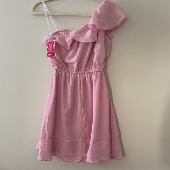 Candie’s Pink One Shoulder Ruffle Mini Dress - NWT - Picture 5 of 5